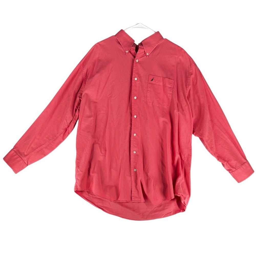 Nautica Vintage Oxford Style Button Down Shirt Salmon Color Men's 18 34/35 (2XL)